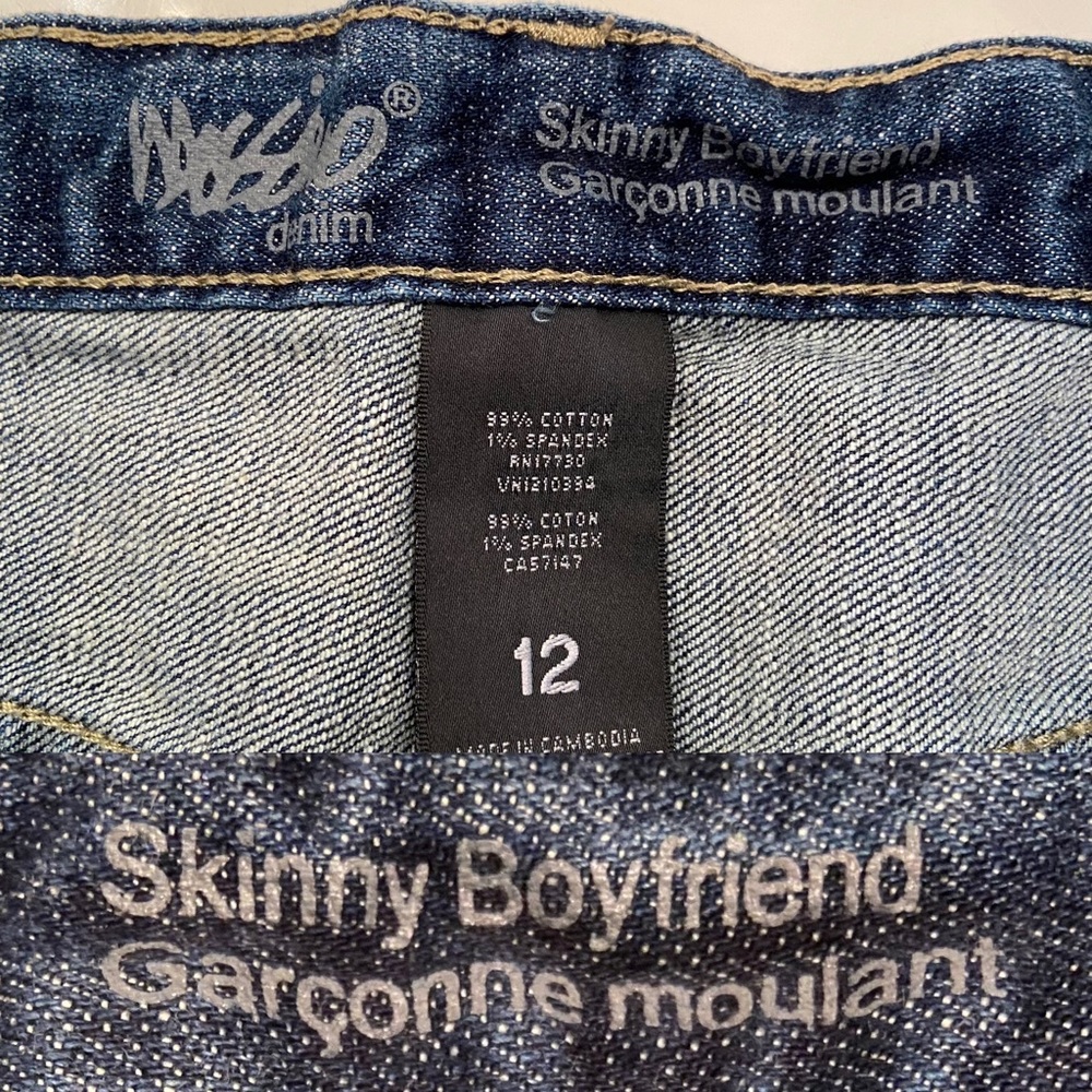 MOSSIMO Denim Distressed Skinny Boyfriend Jeans Size 12 - Picture 6 of 6